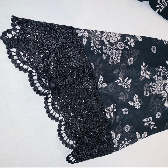 A. Byer Shift Dress Floral 3/4 Sleeve Navy Blue & White - Picture 5 of 7